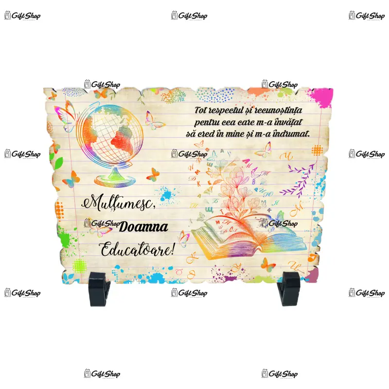 Multumesc doamna educatoare, placheta cu mesaj